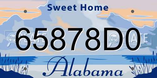65878D0 Alabama License Plate