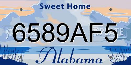 6589AF5 Alabama License Plate