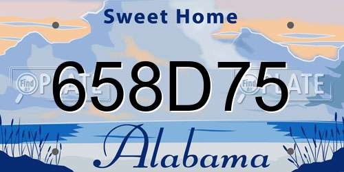 658D75 Alabama License Plate