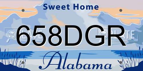 658DGR Alabama License Plate
