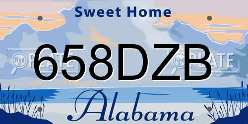 658DZB Alabama License Plate
