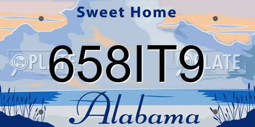 658IT9 Alabama License Plate