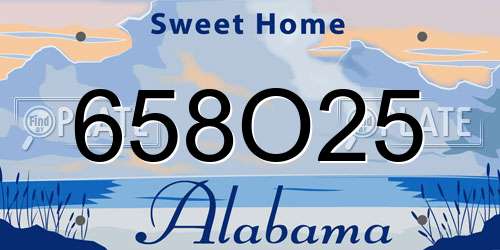 658O25 Alabama License Plate