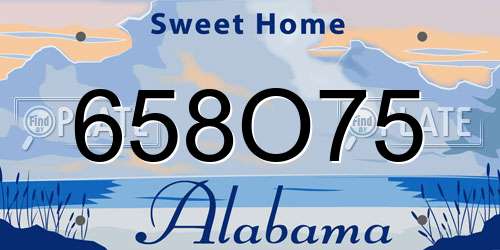 658O75 Alabama License Plate