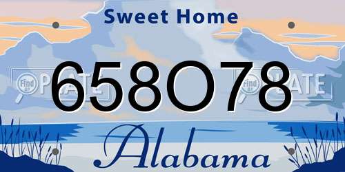 658O78 Alabama License Plate