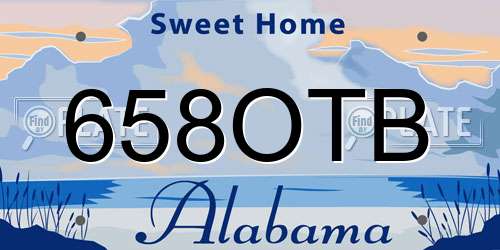 658OTB Alabama License Plate