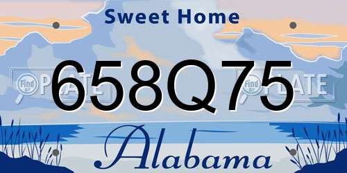 658Q75 Alabama License Plate