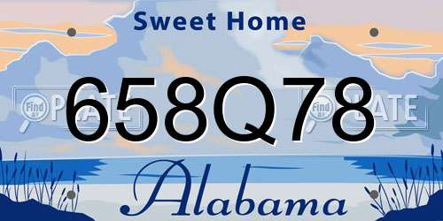658Q78 Alabama License Plate