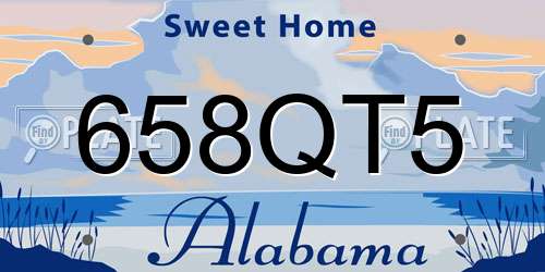 658QT5 Alabama License Plate