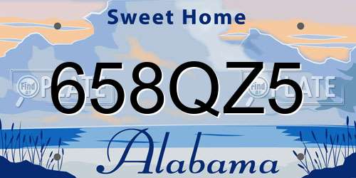 658QZ5 Alabama License Plate