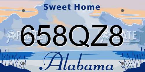 658QZ8 Alabama License Plate