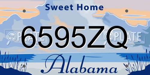 6595ZQ Alabama License Plate