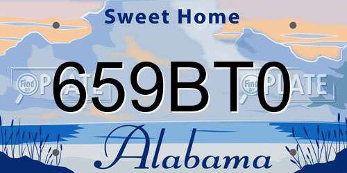 659BT0 Alabama License Plate