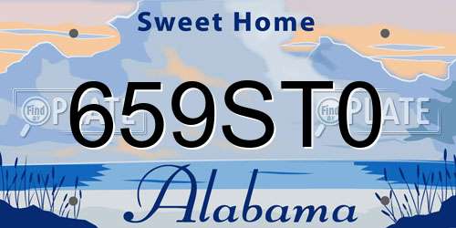 659ST0 Alabama License Plate