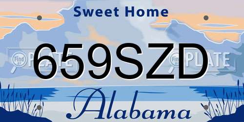 659SZD Alabama License Plate