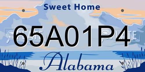 65A01P4 Alabama License Plate