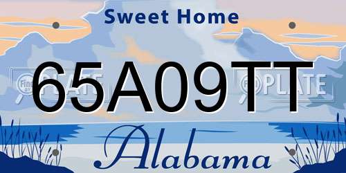 65A09TT Alabama License Plate