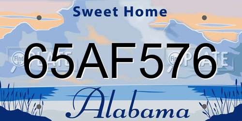 65AF576 Alabama License Plate