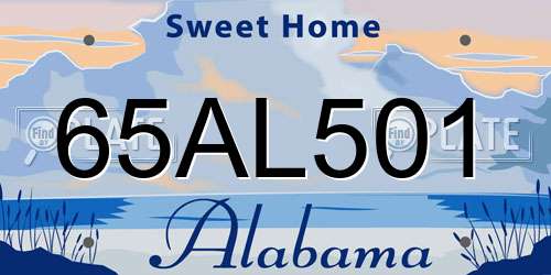 65AL501 Alabama License Plate