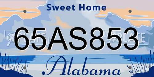 65AS853 Alabama License Plate