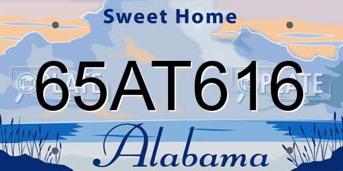 65AT616 Alabama License Plate