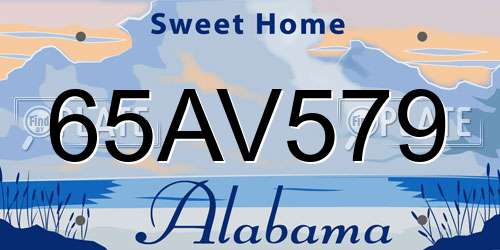 65AV579 Alabama License Plate