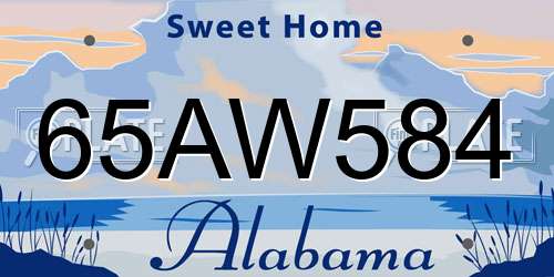 65AW584 Alabama License Plate