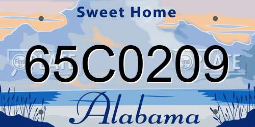 65C0209 Alabama License Plate