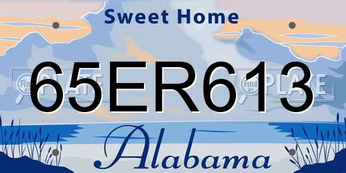 65ER613 Alabama License Plate