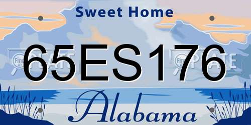 65ES176 Alabama License Plate