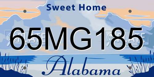 65MG185 Alabama License Plate