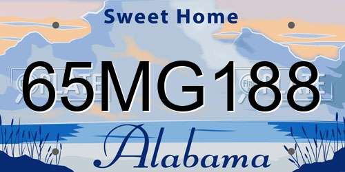 65MG188 Alabama License Plate
