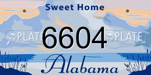 6604 Alabama License Plate