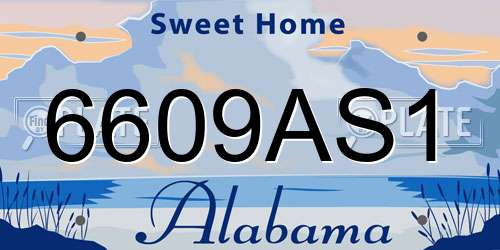6609AS1 Alabama License Plate