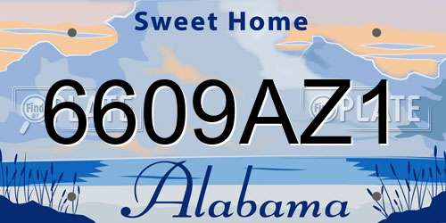 6609AZ1 Alabama License Plate
