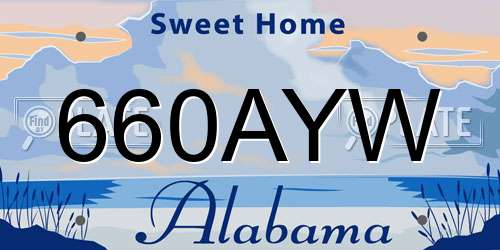 660AYW Alabama License Plate