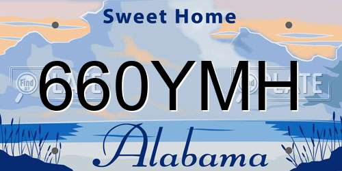 660YMH Alabama License Plate