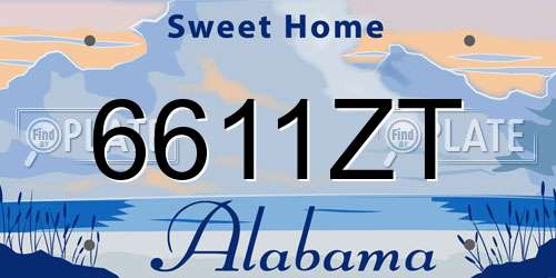 6611ZT Alabama License Plate