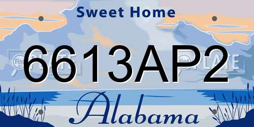 6613AP2 Alabama License Plate