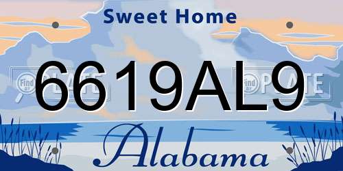 6619AL9 Alabama License Plate