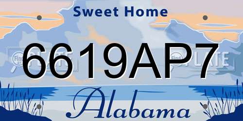 6619AP7 Alabama License Plate
