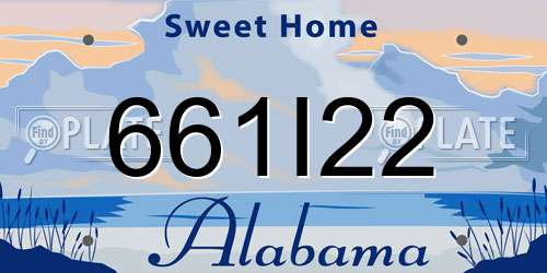 661I22 Alabama License Plate