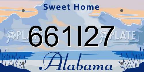 661I27 Alabama License Plate