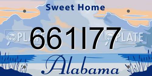 661I77 Alabama License Plate