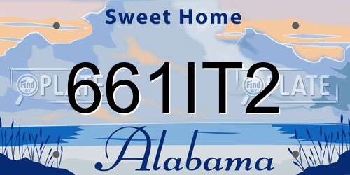 661IT2 Alabama License Plate