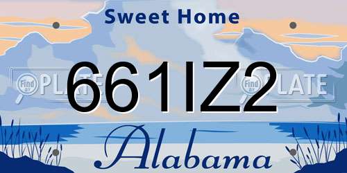661IZ2 Alabama License Plate
