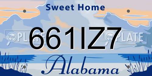 661IZ7 Alabama License Plate