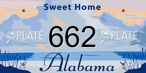 662 Alabama License Plate
