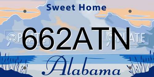 662ATN Alabama License Plate