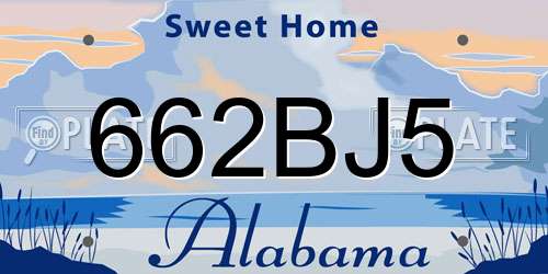 662BJ5 Alabama License Plate